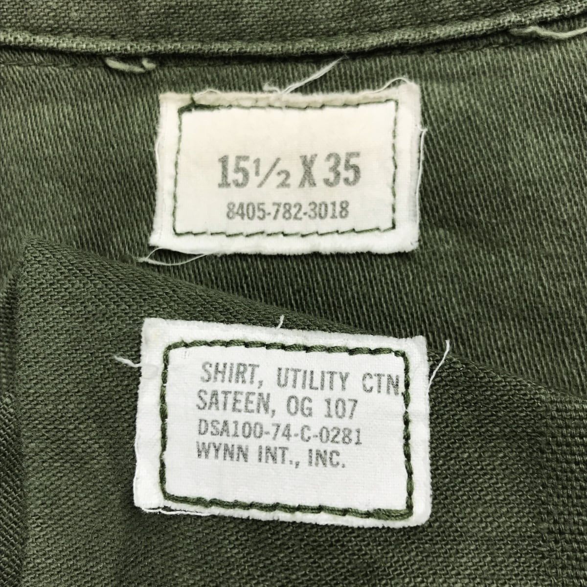 U.S.ARMY 70年代 USA製 OG-107 ユーティリティシャツ UTILITY SHIRT
