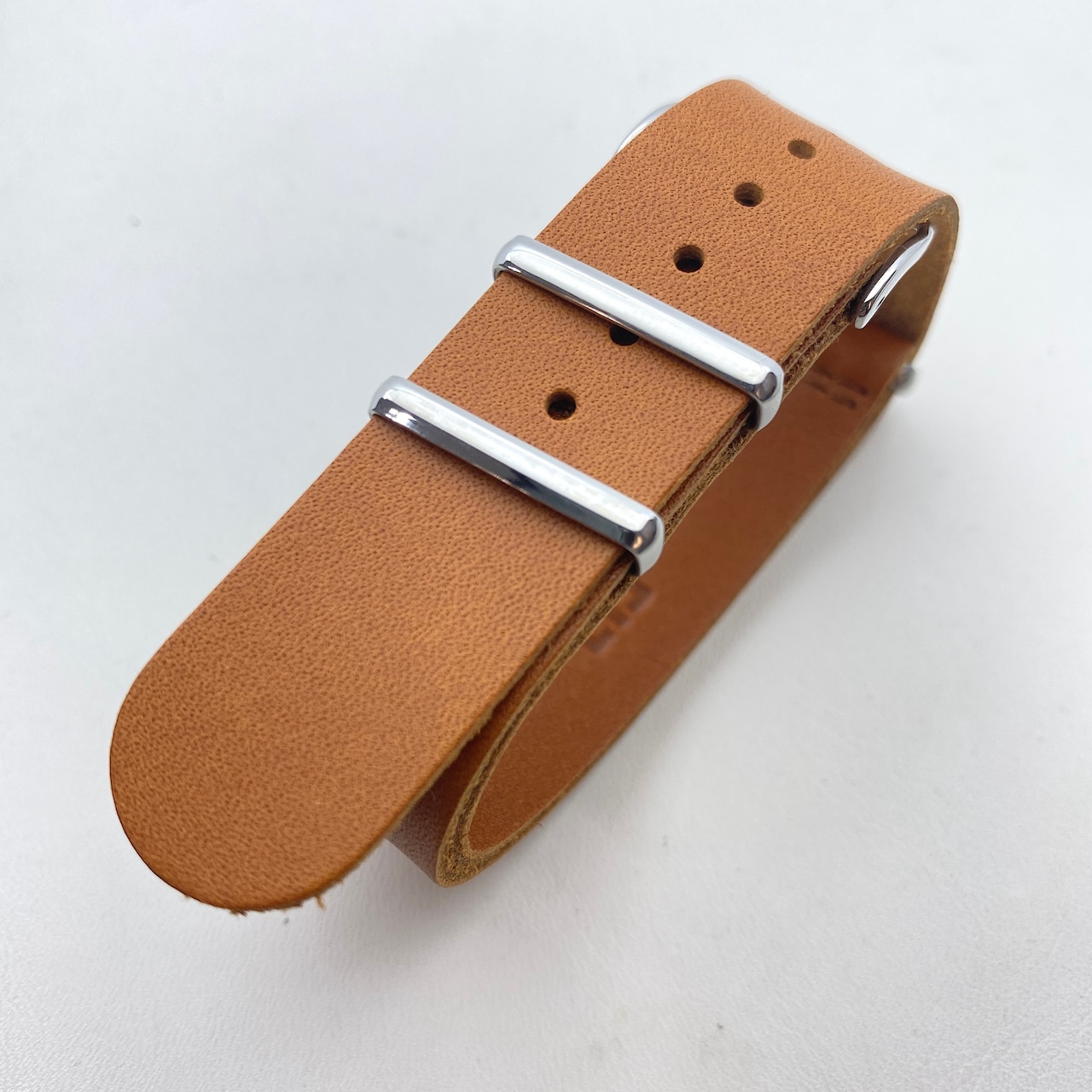 【FIF belt】 オイルレザー NATO ストラップ キャメル 20mm 腕時計ベルト