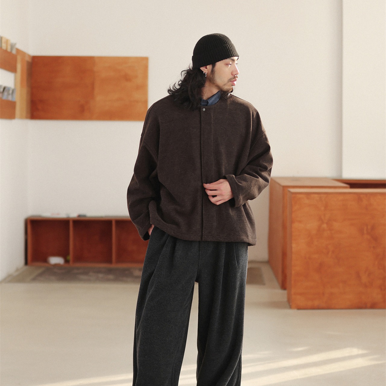 ヘザーウールライク・ノーカラーブルゾン K5530 - 10