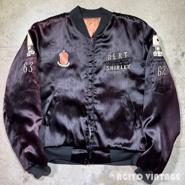 60's Unknown U.S.ARMY 38th Air Defense Artillery Brigade KOREA サテンスーベニアジャケット 第13防空砲兵旅団 1962~1963 M(38-40)相当  希少 ヴィンテージ BA-2950 RM3371H