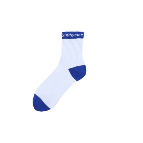 GINRHYMES/"TOP LINE LOGO"SOCKS[SHORT]/BLUE