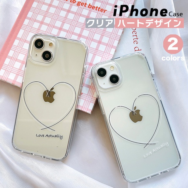 Big heart pattern clear iphone case