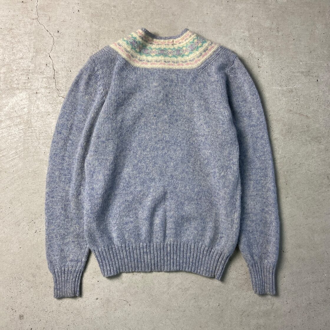 80年代 Eddie Bauer エディーバウアー ヘンリーネック ウールニット 