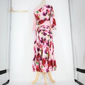 社交ダンス 衣装 スタンダード 上下セット ツーピース パーティ衣装 レディース オールシーズン Leirena レイリーナ ピンク系 ピンク 赤 緑 フラワー 花柄 伸縮性 ゴムウエスト レディス モダンダンス パーティー スカート トップス セットアップ コスチューム ダンス衣装 おしゃれ 上品 レトロ キュート 軽量 通気性 送料無料