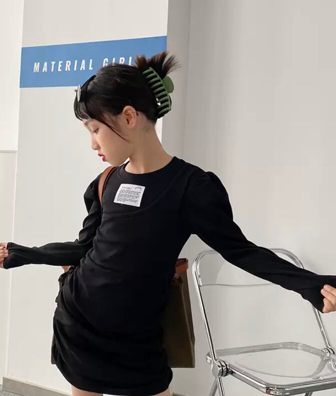 1cm 170cm 2カラー ワンポイント ワンピース シンプルデザイン ショート丈 A Dear Child