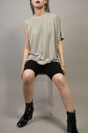 ASYM SLEEVE TOPS  (KHAKI) 2104-02-68