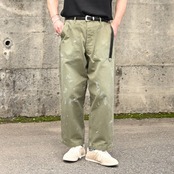 YASHIKI、GANKO別注 ×Shirotsume V-neck、INTERIM M-47 HBT BAKER PANTSコーディネート