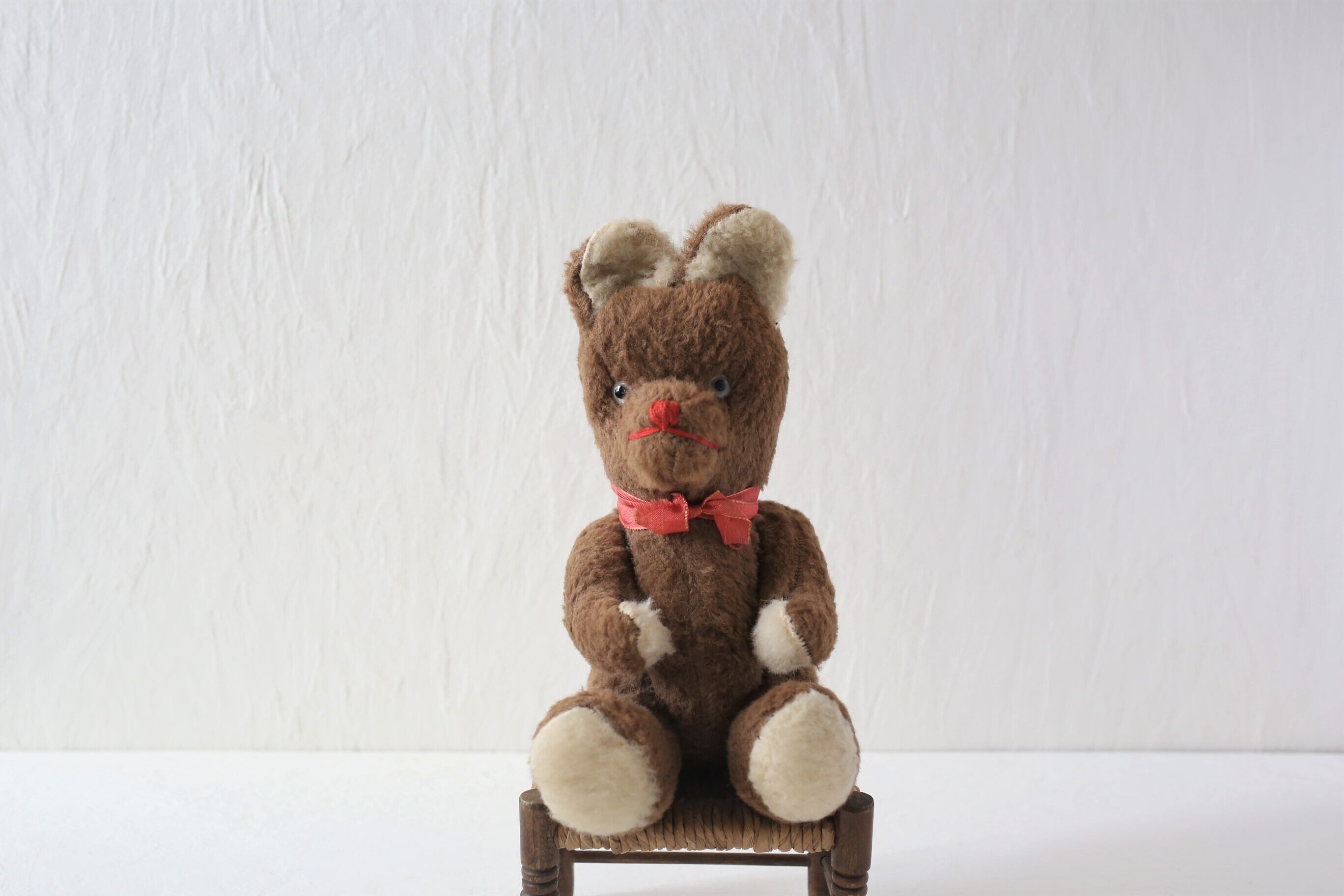 フランス アンティーク ヴィンテージ 耳が大きめなテディベア 約32cm N-04340