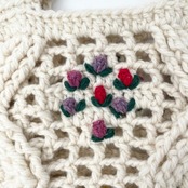 [Pattern] ケーブルメッシュ刺繍バッグ