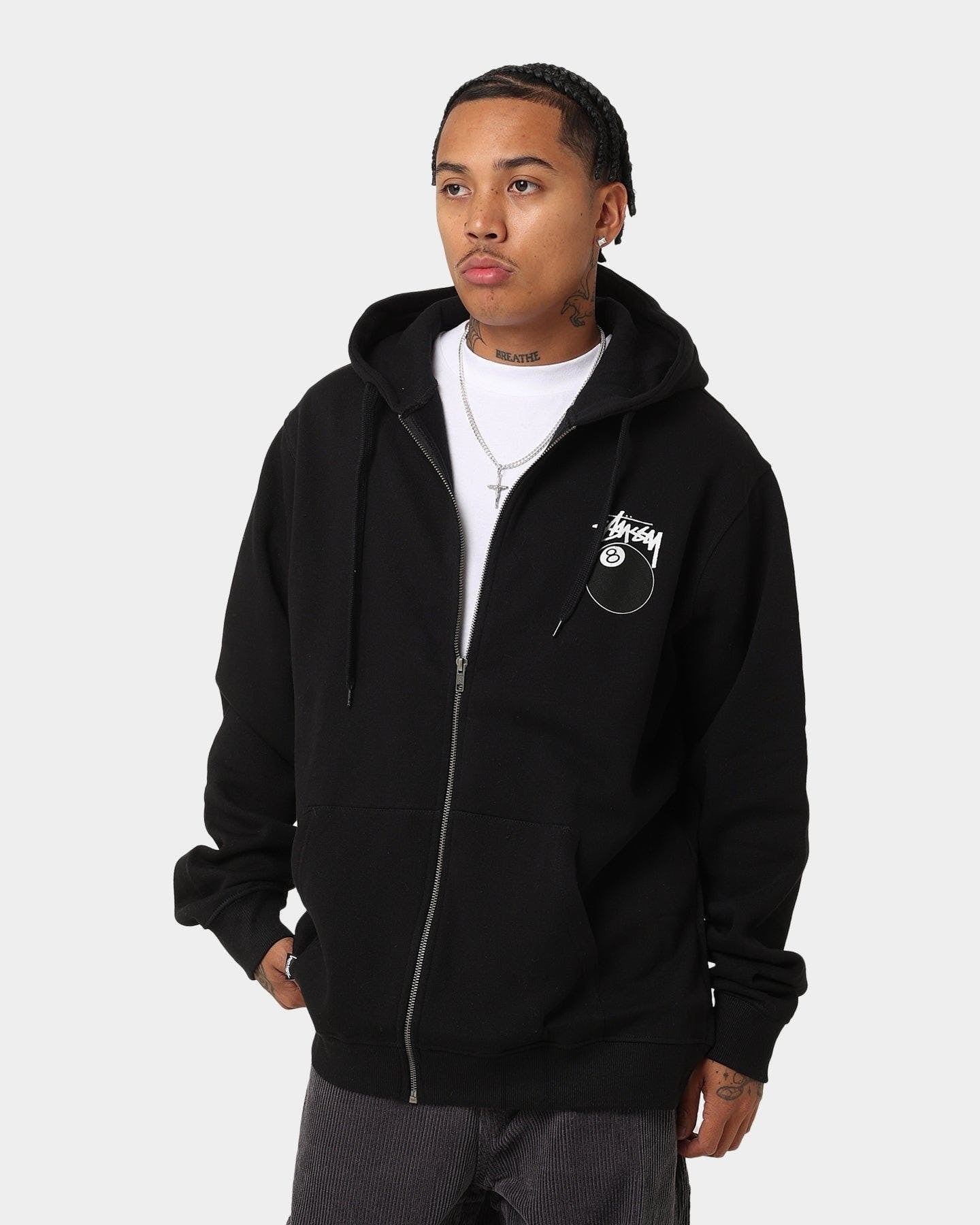 STUSSY 8ball zip-hoodie XLサイズ