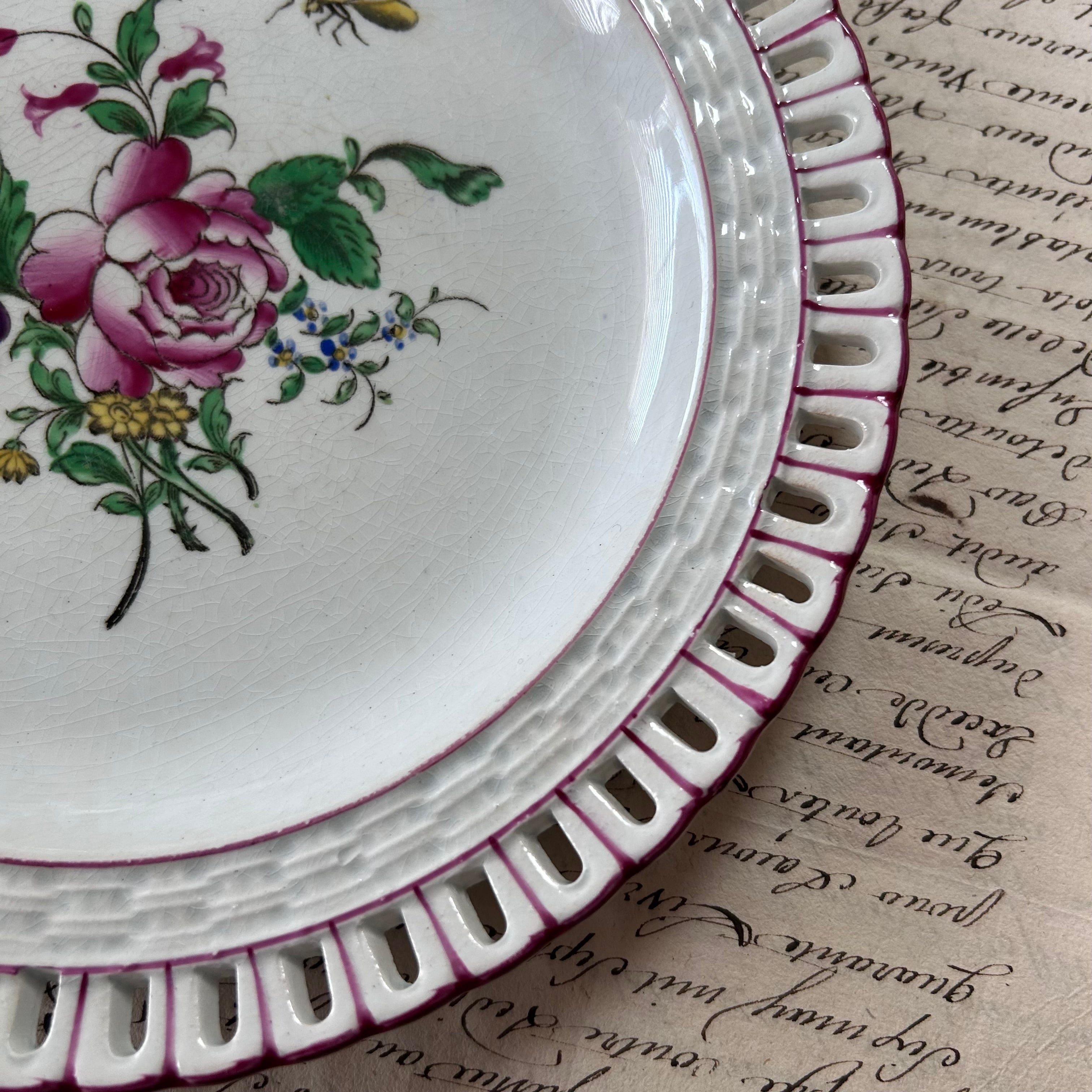 リュネヴィル パニエプレート 平皿 デザートプレート フランスアンティーク