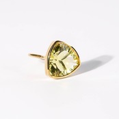 【10号】グリーンゴールドレモンクォーツ リング（グラン）