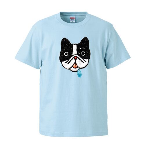 よだれ犬 / Tシャツ / なかしまともみ /  -LIGHTBLUE/NAVY/GRAY-