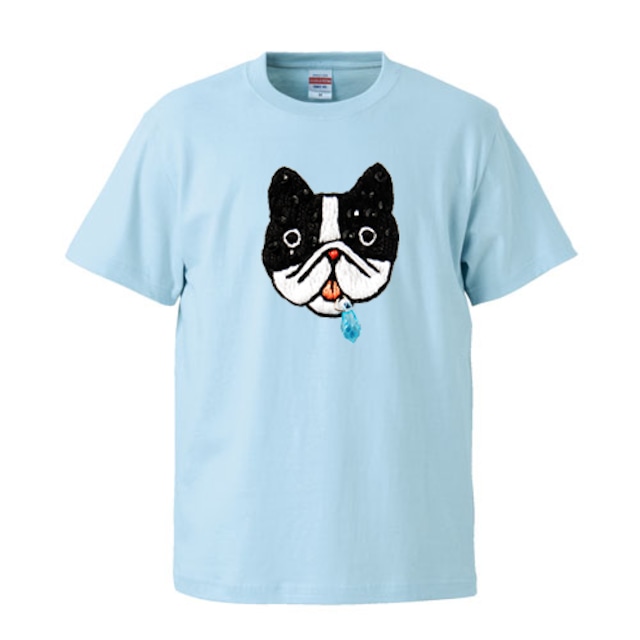 よだれ犬 / Tシャツ / なかしまともみ /  -LIGHTBLUE/NAVY/GRAY-