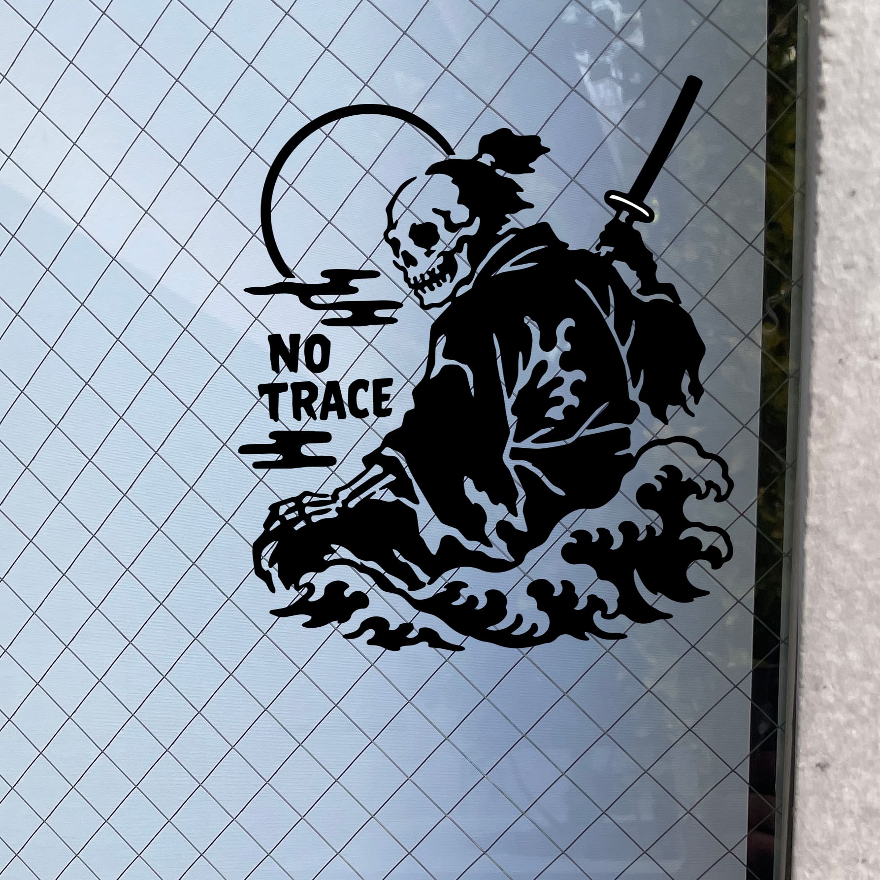 侍 ステッカー 車用 防水 屋外対応 耐久 NO TRACE スカル侍 転写