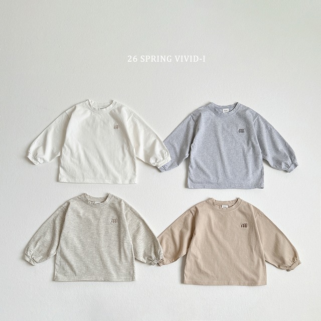 【取寄】vivid-i｜m embroidery single tee｜M刺繍シングルT｜XS-JM｜kids&jr｜26 spring