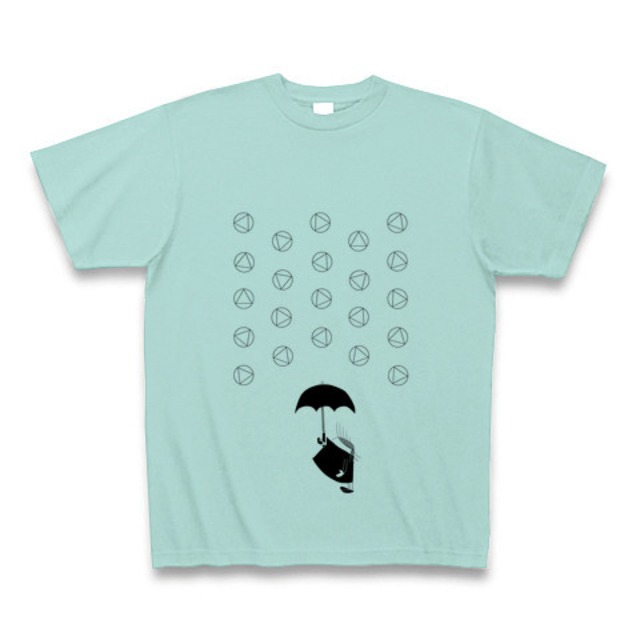 理系Tシャツ【天気記号／あられ／アクア黒】-(Scien-T'st)Weather Symbol/SnowPellets/Aqua-Black