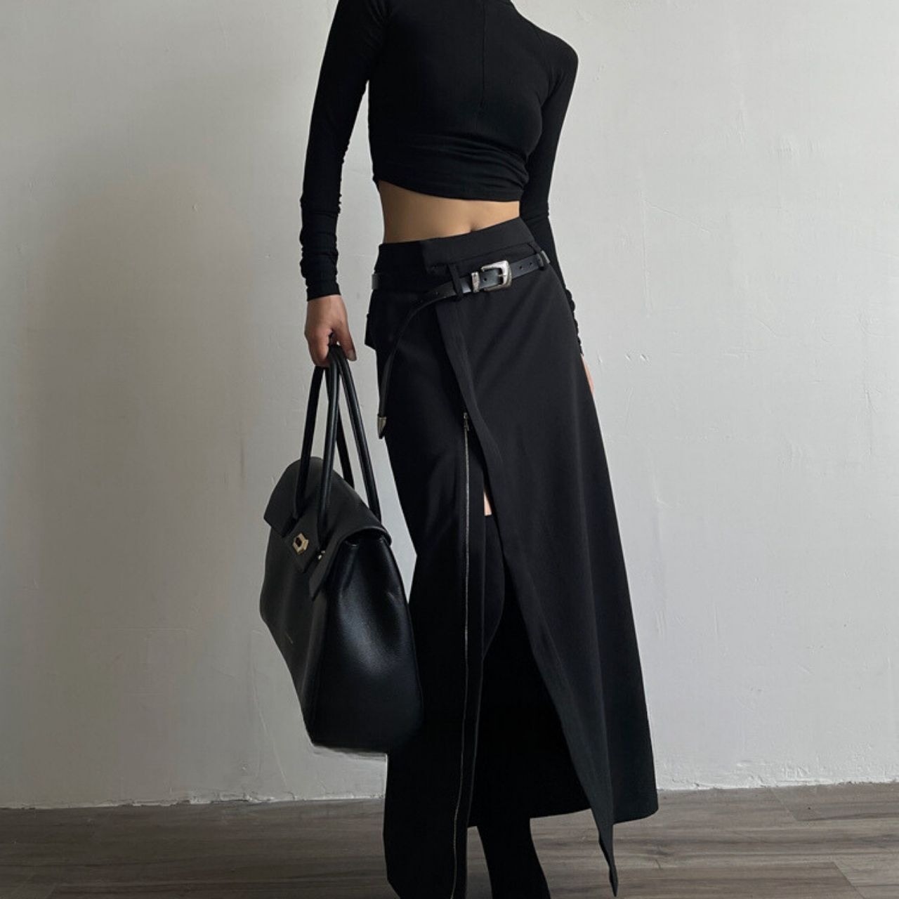 ジッパースリットロングスカート　LT0020007