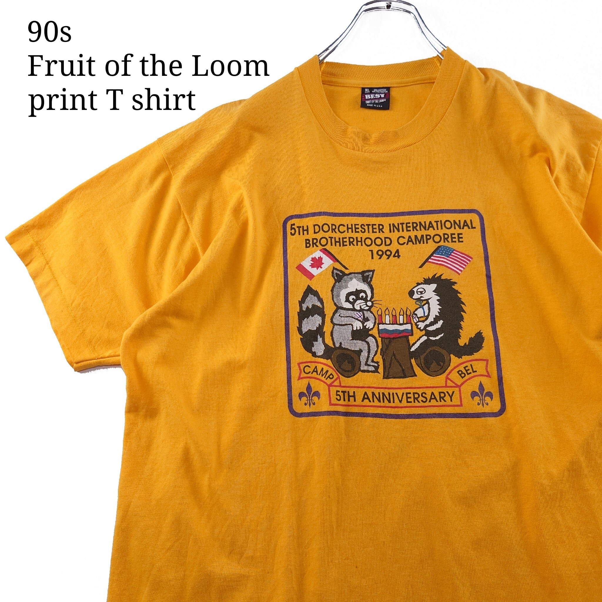 90年代 アメリカ製 ビンテージ リンガーTシャツ アニマル柄 プリント