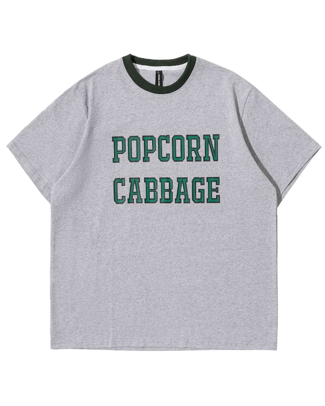 グラフィックプリントクルーネックリンガーTシャツ　S0628