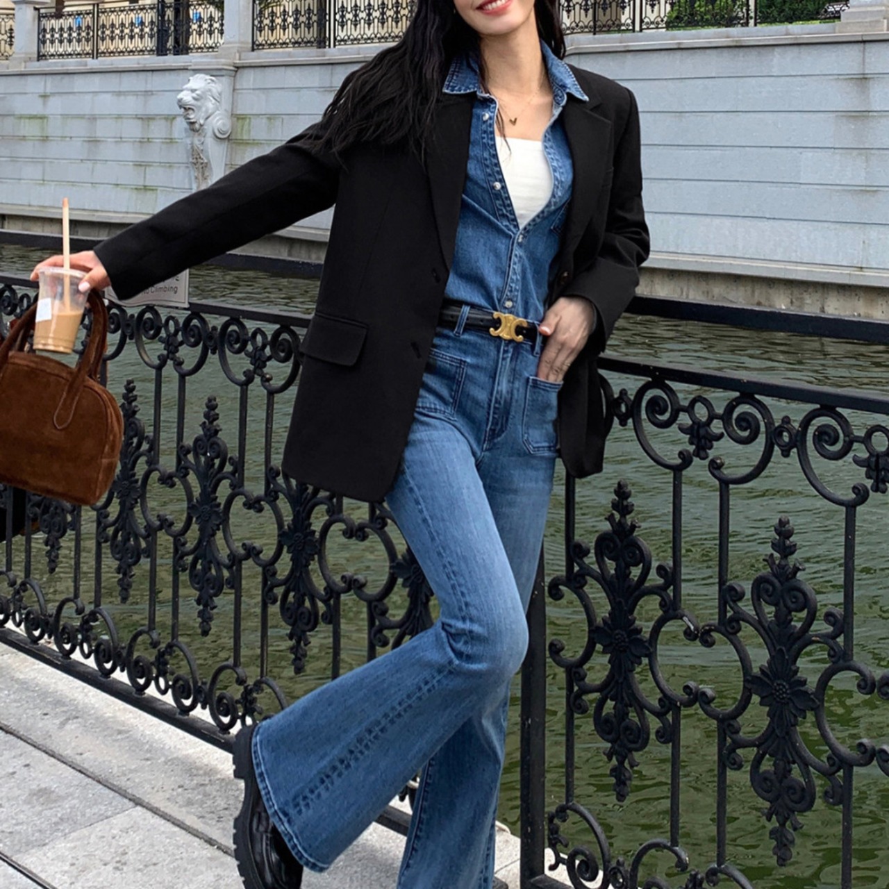 ウォッシュ加工レトロデニムシャツ W01365