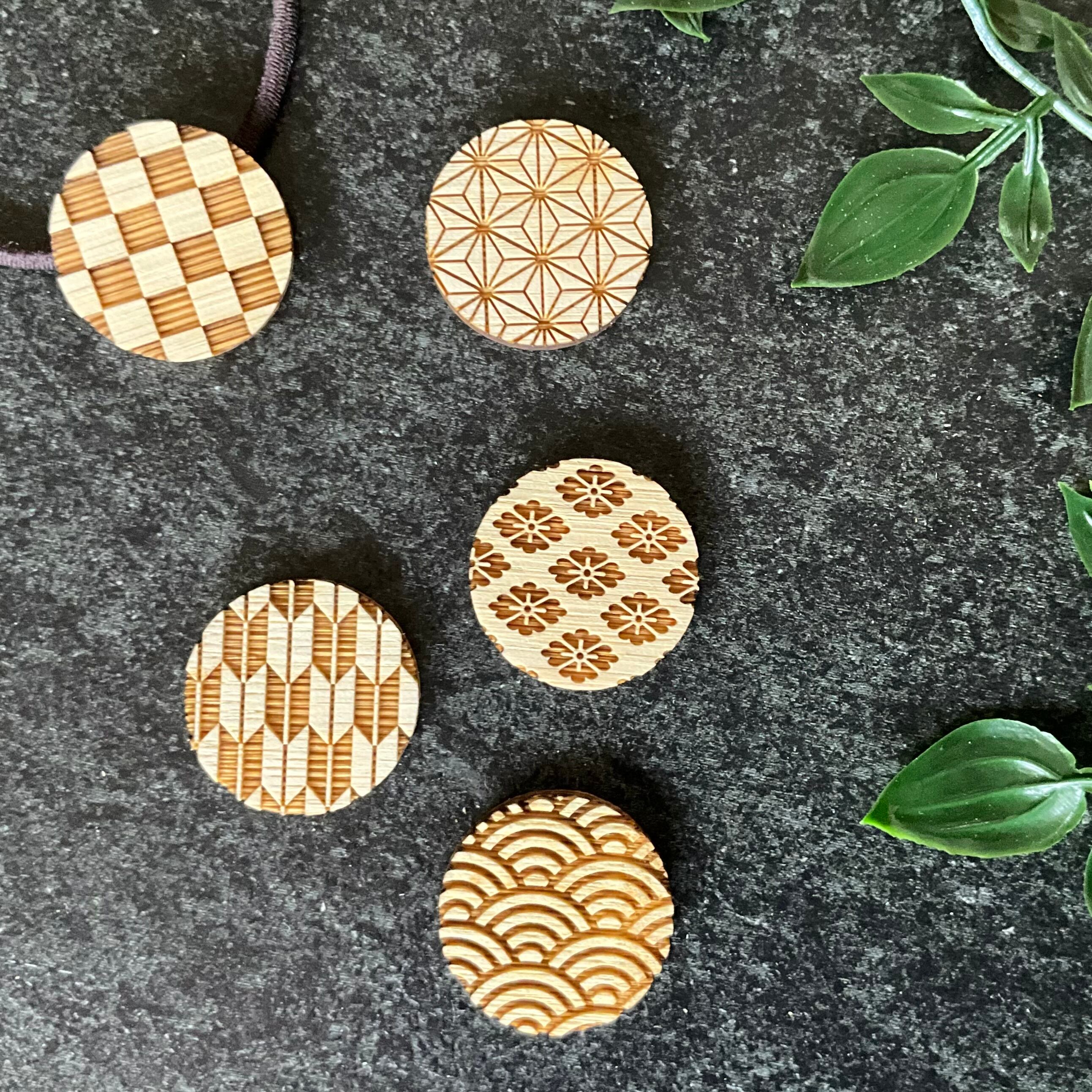 和柄の竹製ヘアゴム 丸 レーザー彫刻 | 竹専門店のBambooFam. バンブー