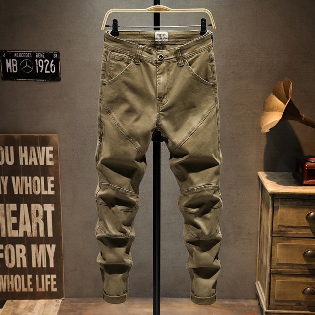 Slim fit vintage wash biker color denim ( 3color )