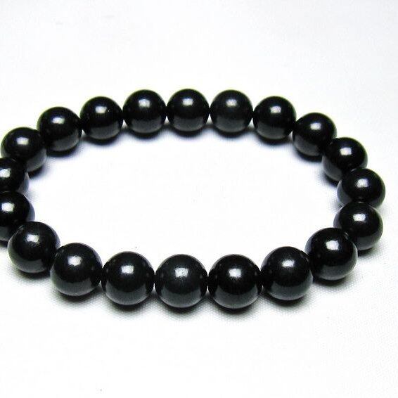 シュンガイト ブレスレット 10mm 一点物 メール便可 111-49699