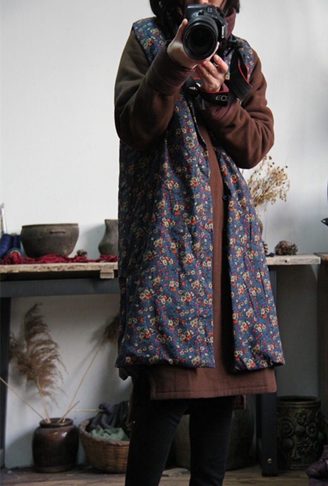 スタイルフローラルスタンドカラーカラーカーディガン 花柄 Yiranxuaディースワード79989387762