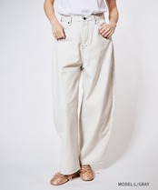 コントラストステッチワイドカーブパンツ (L/GRAY)　CQ-48127