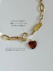 ［select charm］pearl×stone gold necklace［GSN091］
