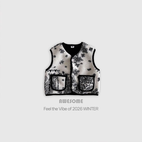 awesome bebe［取寄］paisley yangtel vest 26winter