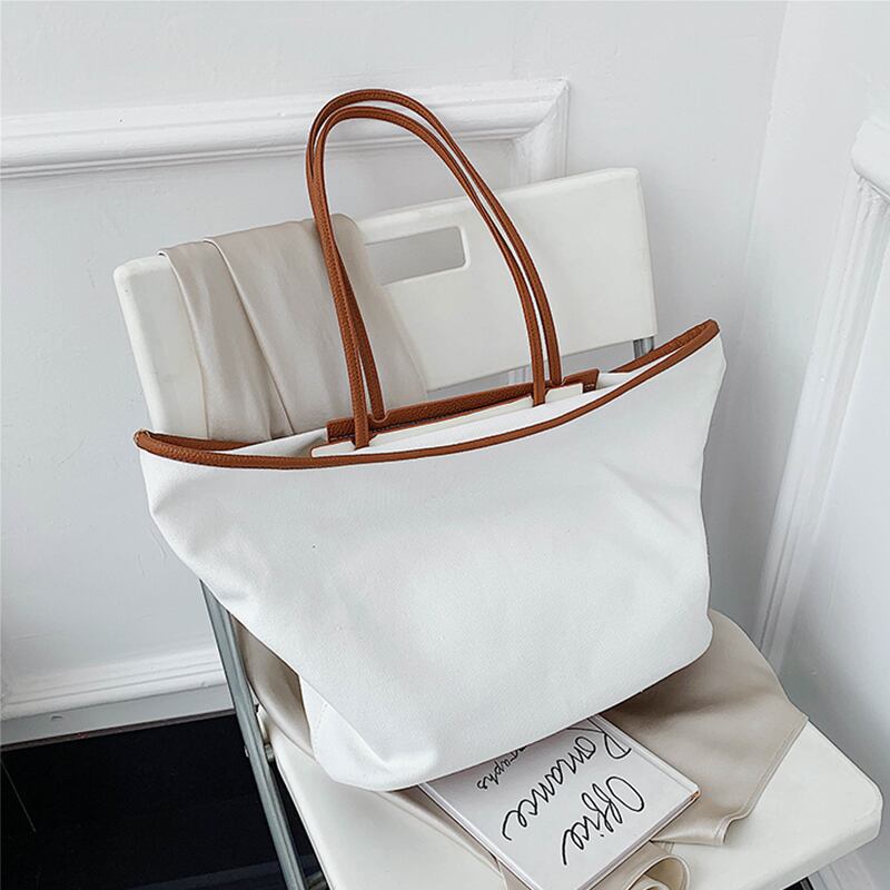 シンプルで大容量のバッグハンドバッグ2020新しいトレンディなファッションキャンバスショルダーハンドバッグinsスーパーファイアトートバッグ Tiancai_Wing_Bag0105192