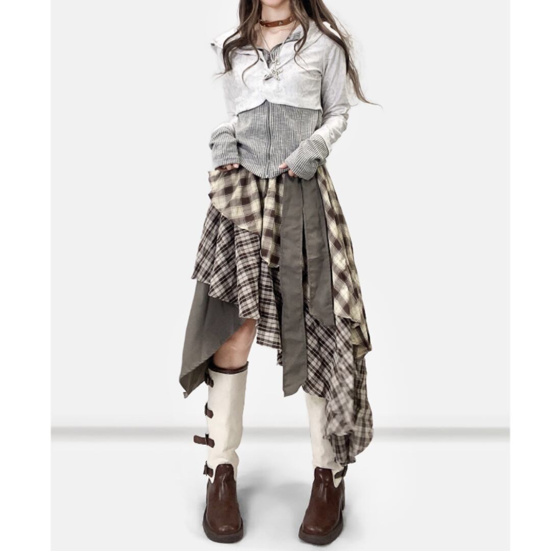 Fake layered hoodie E7002