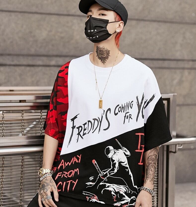 全2色 Tシャツ カットソー プリント カジュアル ストリート 