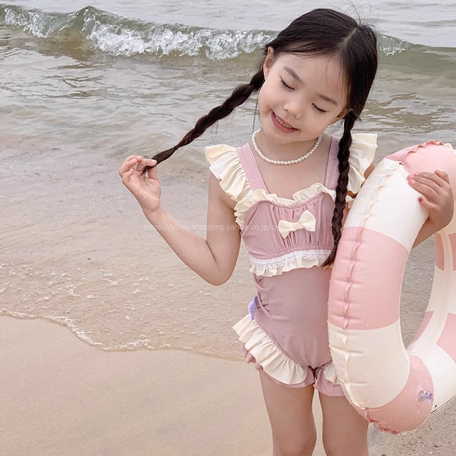 【80㎝-130㎝】水着　リボン　フリル　韓国風子供服 キッズ水着　男の子　ベビー 子供用 子供水着　