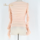 社交ダンス 衣装 トップス ブラウス カットソー ピンク系 ノーマカマリ NORMAKAMALI OMO 長袖 伸縮 ストレッチ 無地 レッスン 練習着 ダンス パーティ 発表会 ダンスウェア レディース 社交ダンス レッスン着 練習用 無地 長袖 おしゃれ かわいい 舞台衣装 発表会用 パーティー用 薄手