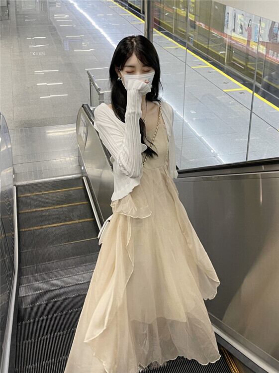 サマーニットカーディガンウェストドレス 夏物 モンロー95158517033