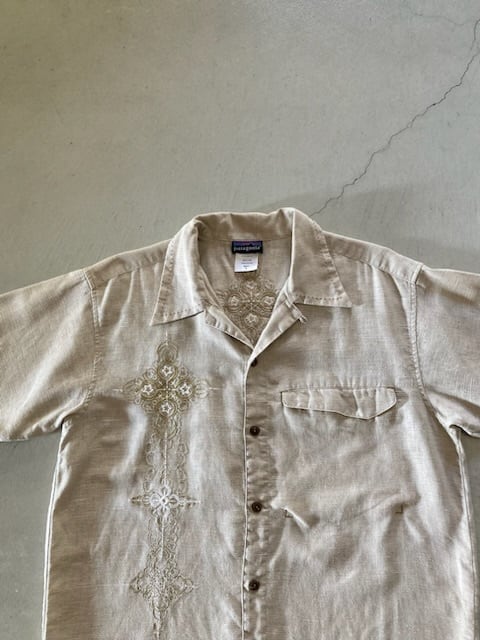 ナチュラルベージュS：00s patagonia パタゴニア リズム ヘンプ混 刺繍