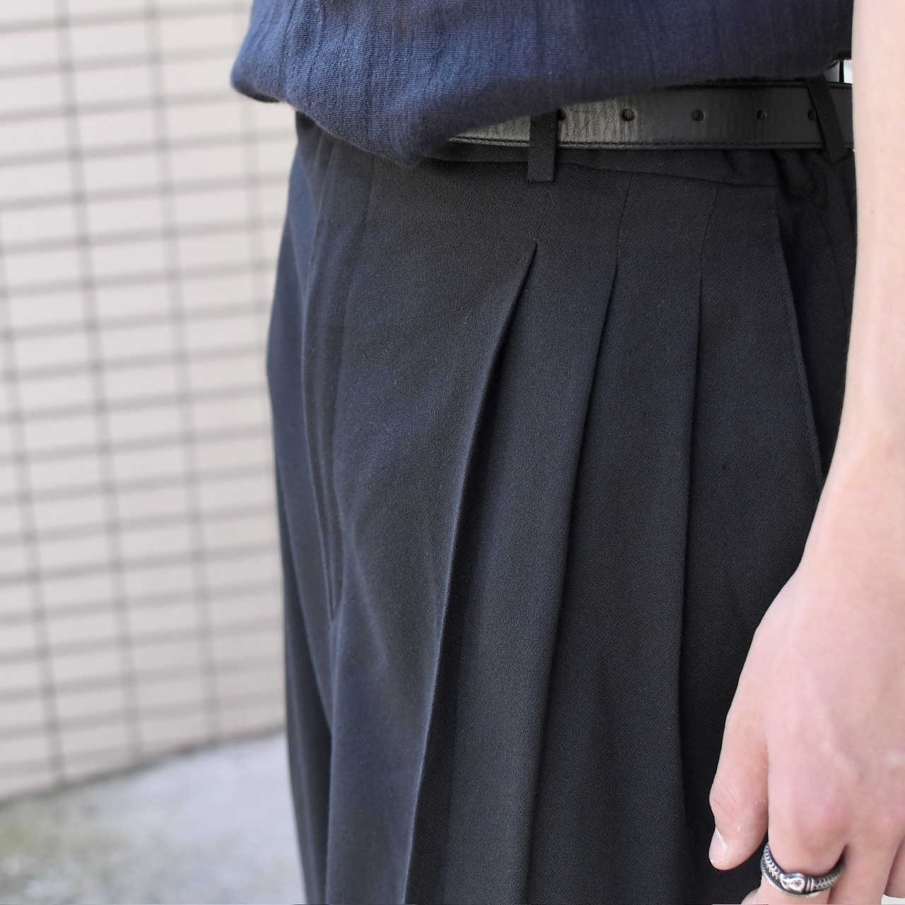 HAGGAR black label rayon blend 3tuck wide slacks