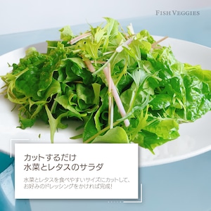 【FISH VEGGIES】水菜とレタスのサラダセット 90g　化学肥料/農薬不使用だから安心して食べられる
