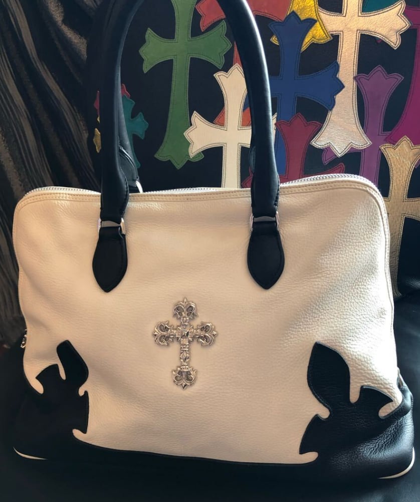 CHROME HEARTS クロムハーツ ハンドバッグ #2 SLOUCHY MO スラウチー フレア装飾 ハンドバッグ レア 2wayバッグ E グレー