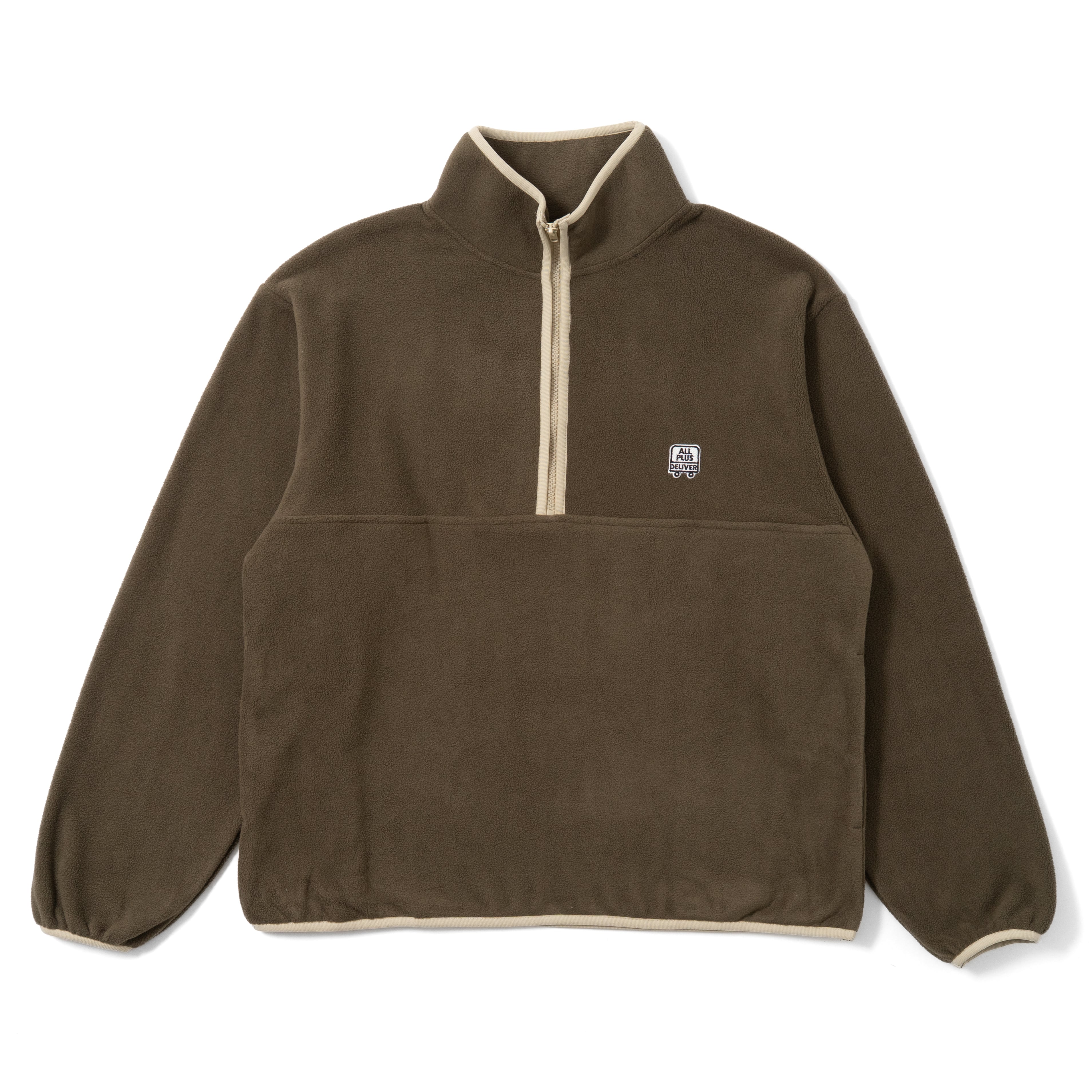 ALPSDR LOGO FLEECE HALF ZIP / KHAKI