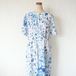 青い花ワンピース