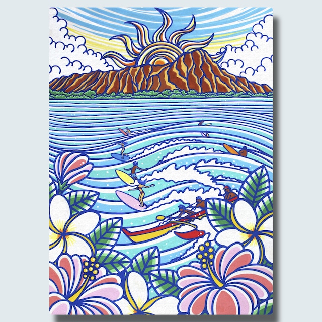 Art Panel F4（Surf With Dog）