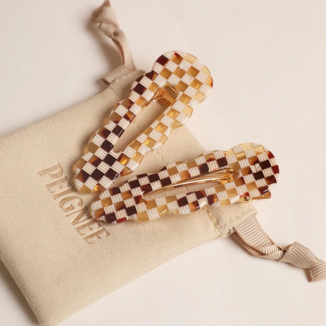Peignée Paris / Barrettes Signature - Damier