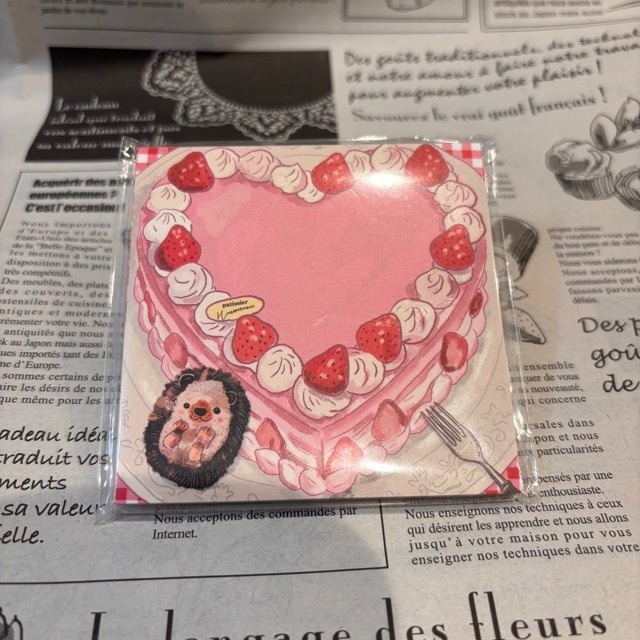 大原そう　パティシエハリネズミ　デコレーションケーキ　メモ帳　OH02