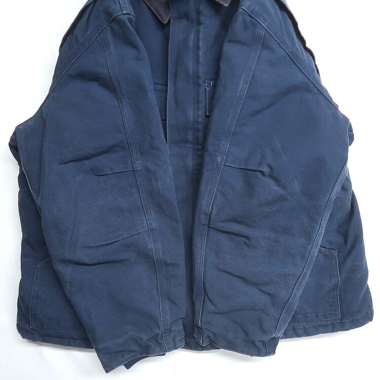 Carhartt ネイビー トラディショナルジャケット Carhartt（カーハート） ダックジャケット 古着 ネイビー XL サイズ
