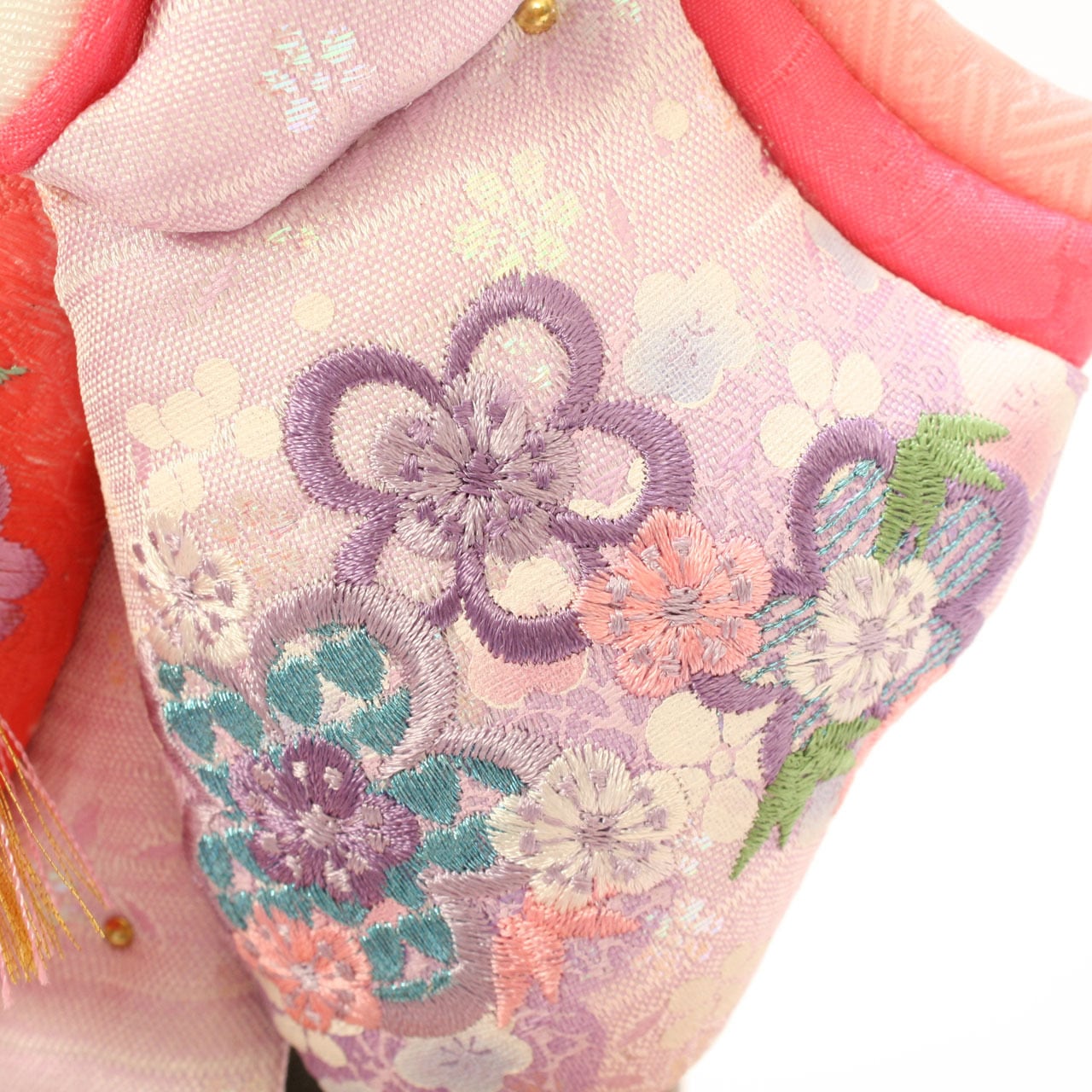 羽子板 刺繍 ハンドメイド 縁起物 歌舞伎 飾り物 伝統工芸 華やか お正月 羽子板飾り《商品コード》10310-0134 花振袖刺繍｜初正月｜省スペース