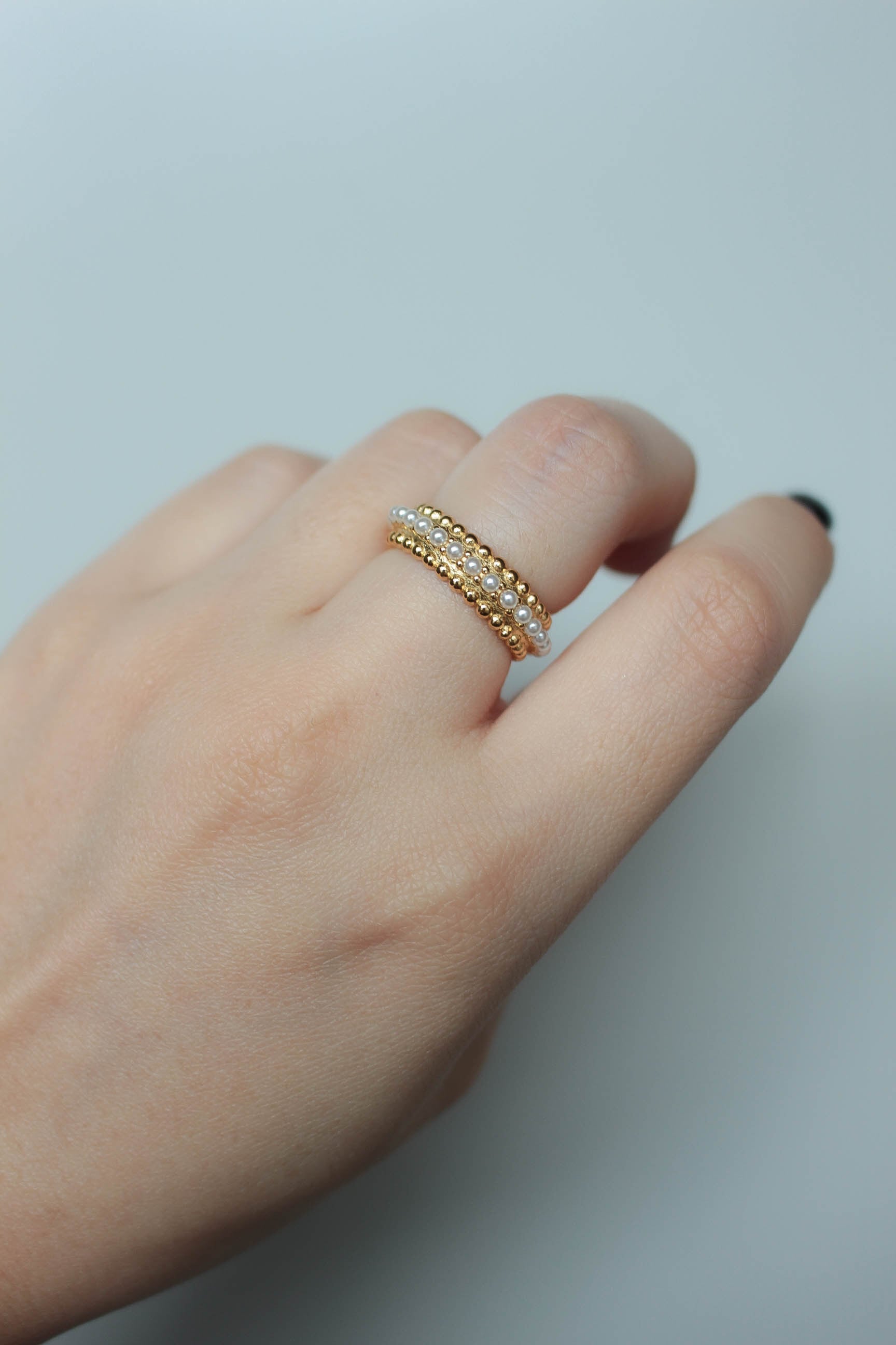 Tsubu Pearl Eternity Ring | ebine(エビネ)|金属アレルギー対応
